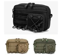 Pochette EDC 1000D, sac de rangement Molle, pochette à outils utilitaire EDC, pochette modulaire horizontale, sac de taille extérieur, sac banane de chasse EMT BlackCP