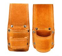 Pochette en cuir pour ceinture à outils, pour marteau durable en cuir de vachette - Rangement et accès pratiques pour les charpentiers, les jardiniers, les constructeurs (double douille)