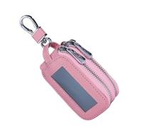 Pochette en cuir synthétique pour clés de voiture, double fermeture éclair, porte-clé, porte-clé, porte-cartes, porte e voiture en cuir tendance, fenêtre transparente pour homme, , Refer to