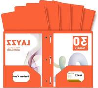 Pochette en plastique à rabats - Pochette de projet Poly Plastik - Pour classer vos documents - Deux compartiments profonds - Format lettre, lot de 30 - Orange