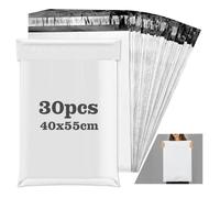 Pochette expédition plastique imperméable 40×55 cm - lot de 30 enveloppes avec bande autocollante, gris opaque pour emballage colis