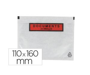 Pochette gpv polyethylene imprimee document ci-inclus 110x160mm protege des dechirures et intemperies paquet 100 unites
