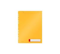 Leitz - Pochette Perforée A4, Lot de 3, Grande Capacité 150 Feuilles, Bande de Classement Perforée, Ouverture Top, Protection Documents Sensibles, Jaune Cosy, 46680061