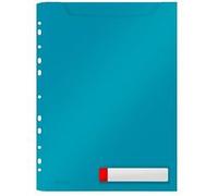 Leitz - Pochette Perforée A4, Lot de 3, Grande Capacité 150 Feuilles, Bande de Classement Perforée, Ouverture Top, Protection Documents Sensibles, Bleu Cosy, 46680061