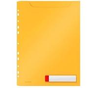 Leitz - Pochette Perforée A4, Lot de 3, Grande Capacité 150 Feuilles, Bande de Classement Perforée, Ouverture Top, Protection Documents Sensibles, Jaune Cosy, 46680061