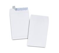 Pochette kraft blanche C4 229 x 324 mm 120g sans fenêtre - soufflet 3 cm - autocollante bande protectrice - Lot de 50