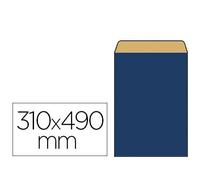 Pochette kraft vergé 60g 310x80x490mm coloris bleu