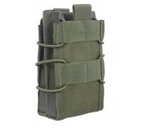 Pochette Magnétique Ouverte Molle,Porte-revues Tactique Simple/Double avec Sangles Élastiques pour M4 M14 M16 G36 AR15