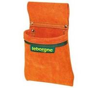 LEBORGNE - Monopoche Croûte de Cuir - Pochette à Clous - Poche Large 150 mm - avec Rivets et Coutures Intérieures - pour Charpentiers, Maçons, Bâtisseurs