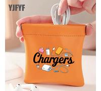 Pochette organisatrice de câbles de charge/données multicolore, vert clair/motif imprimé aléatoire, convient pour les câbles de données, les clés USB, les power banks, les téléphones, etc., pour une u