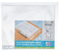 lot de 10 pochettes perforées 17x22 Polypro lisse incolore