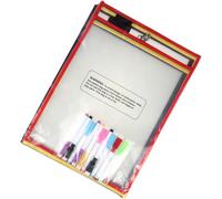 Pochette PET Sec Réutilisable à Effaçable Transparente pour Dossiers | Protège-feuille Professionnel, Résistant à L’eau L’usure, Porte-stylo et Œillet Métallique Couleur Aléatoire