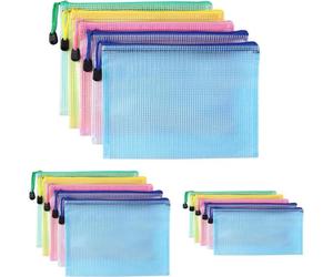 Pochette Plastique - 15PCS - A4, A5, A6 - PVC Imperméable - Zippée