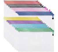 Pochette Plastique A5 Zippée Transparente 24 Pochettes 8 Couleurs