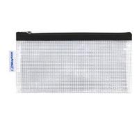 Pochette plastique transparente sans PVC Waytex 931276 pour documents et matériel 22 x 11 cm fermeture éclair zip Noir Transparent / Noir G