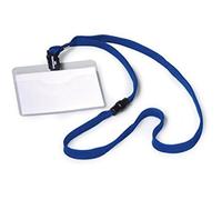 Pochette Porte-badge Universel - DURABLE - 813907 - PVC Résistant - Lacet Textile Bleu - 60 x 90 mm