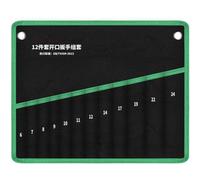 Pochette porte-clé portable en toile pour outils avec bords cousus et manchons organisés pour les travaux de garage et de réparation