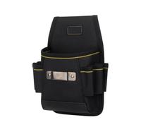 Pochette pour Outils d'entretien en Toile Noire, Sacoche de Ceinture | 6 Petites Poches, Sangles de Taille Réglables, Forte Capacité Portante