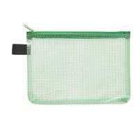Pochette pour petits objets FolderSys, DIN A6, fermeture éclair verte, pochette verte transparente, (H x L) 128 x 183 mm