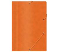 Pochette pour produits de bureau avec bande élastique, presse/carton A4 390 g/m², 1 x orange, bande élastique, classeur pour documents, dossier de rangement, dossier de rangement