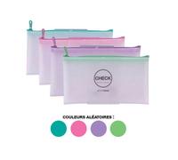 Pochette protège document en nylon chéquier assortiment couleur pastel Apli Zipper Bags