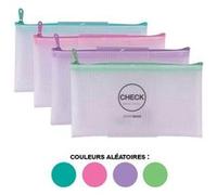 Pochette protège document en nylon chéquier assortiment couleur pastel Apli Zipper Bags