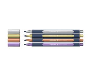 Pochette schneider roller metallique paint it 050 trait 0,4 mm pointe ultra smooth 4 coloris assorti