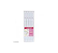 Pochette stylos roller gel Signo Pastel - Ecriture moyenne 0,7 mm - Blanc - 4 pcs G