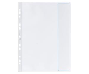 Pochette transparente XXL pour prospectus, ouverture à droite, format A4, polypropylène, 90 microns, lot de 10 x 10 pièces
