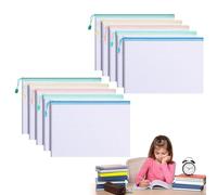 Pochette Zippée A4, Pochette Document Zippée, 10 Pièces Pvc Transparentes Document Dossier, Pour Fournitures Bureau, Voyage, Cosmétique, 5 Couleurs