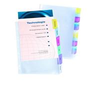 Pochettes a onglets personnalisables A4+ 12 positions polypro 8/100ème incolore