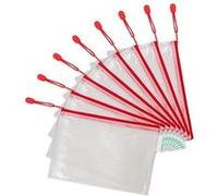 Pochettes à zip A5 Tarifold couleur - Sachet de 8 - rouge