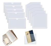 Pochettes adhésives transparentes | Protections de pochettes anti-poussière | 10 porte-étiquettes pour bacs de rangement | Pour la maison, le bureau, la bibliothèque, la salle de classe, la cuisine