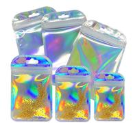 Pochettes auto-adhésives, en plastique transparent, effet arc-en-ciel, dimensions 7,5 x 14 cm (compartiment intérieur 6,5 x 11 cm)