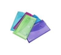 Pochettes avec bouton pression - Porte-documents - Format DL - 5 couleurs assortis