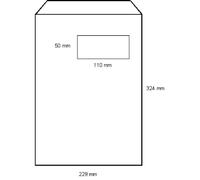 Pochettes C4 229 x 324 mm avec fenêtre 50 x 110 mm Blanches velin 90 gr - lot de 500