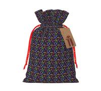 Pochettes cadeaux de Noël réutilisables avec imprimé licorne | Sac cadeau d'anniversaire avec cordon de serrage 11,9 cm x 17 cm en sergé de coton
