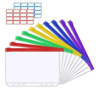 Pochettes Classeur en , A5 Pochettes Perforées, 6 Trous Sacs Zippés à Feuilles 10Pcs A5 Translucide ou givré