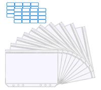 Pochettes Classeur Plastique A5 Perforées - 6 Trous Étanches pour Documents - Lot de 10 Pièces