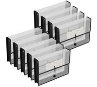 Pochettes de documents A4 en plastique, 9 pièces, noires, étanches, avec bouton-pression