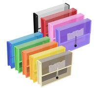 Pochettes de documents A4 en plastique, étanches, avec fermeture à bouton-pression, lot de 9, multicolores