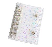 Pochettes de - Livre d'autocollants transparent | Classeur amovible A7 M5 avec pochettes de protection, PVC 65 g 89 g | 14,5 x 11,5 cm Grand organiseur de cartes avec motif étoilé, livre
