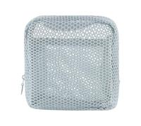 Pochettes de maquillage en maille ventilée avec doublure résistante à l'eau Compact Cosmétique Accessoires de voyage en maille Tissu Sanitaire Organisateurs de produits, gris clair, Taille unique
