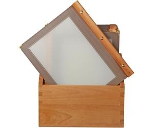 Pochettes de menu Securit avec boîte en bois marron A4 (20 pièces)