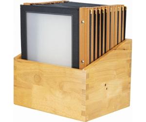 Pochettes de menu Securit avec boîte en bois, noires, A4 (20 pièces)