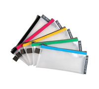 Pochettes de rangement à fermeture éclair 18 x 8 EXACOMPTA couleurs assorties