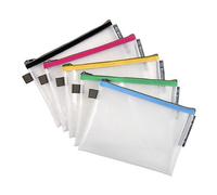 Pochettes de rangement à fermeture éclair Exacompta A5- couleurs assorties