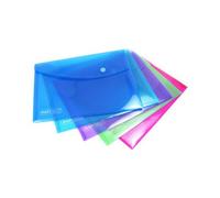 Rapesco Pochettes à pression 18,4 x 24,4 cm Transparent, coloris assortis – Paquet de 5