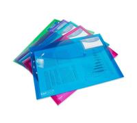 Pochettes de rangement Rapesco A4 transparentes assorties - Lot de 5