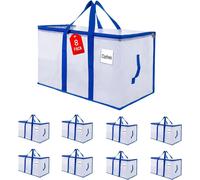 Pochettes de rangement transparentes avec fermeture éclair, lot de 8, capacité de 105 litres par pochette, en plastique PP